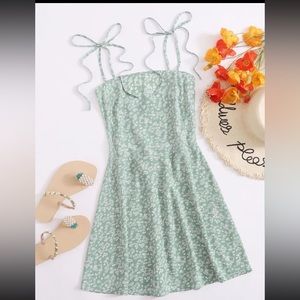 SHEIN tie shoulder floral cami dress